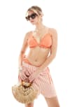 [Accessorize] Accessorize crinkle triangle bikini top in orange 18 ORANGE