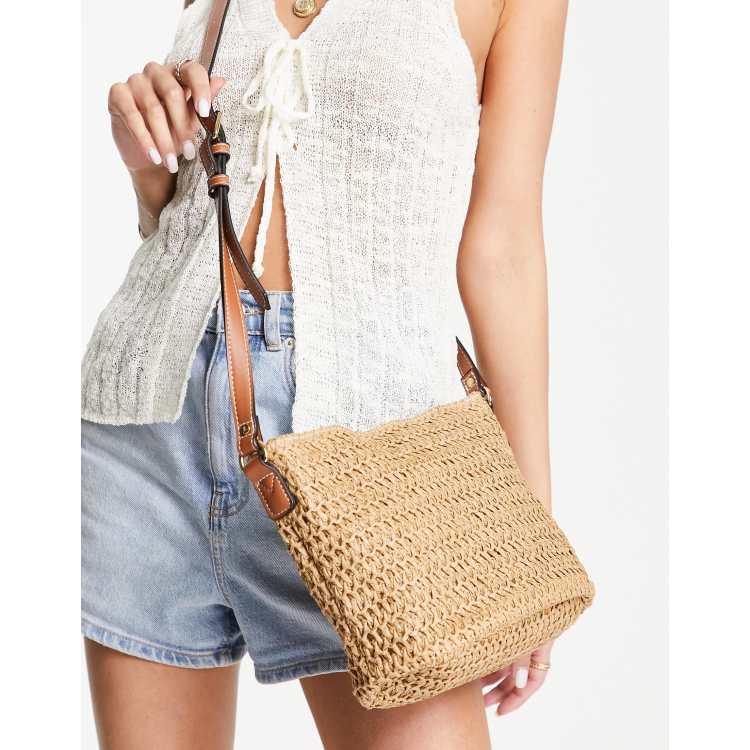 Accessorize cross body bag in natural straw ASOS