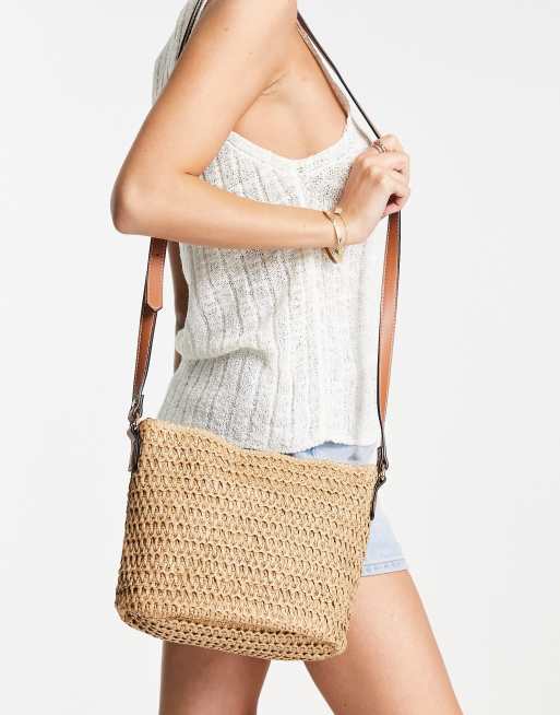  Other Stories Crossbody Straw Bag in Natural