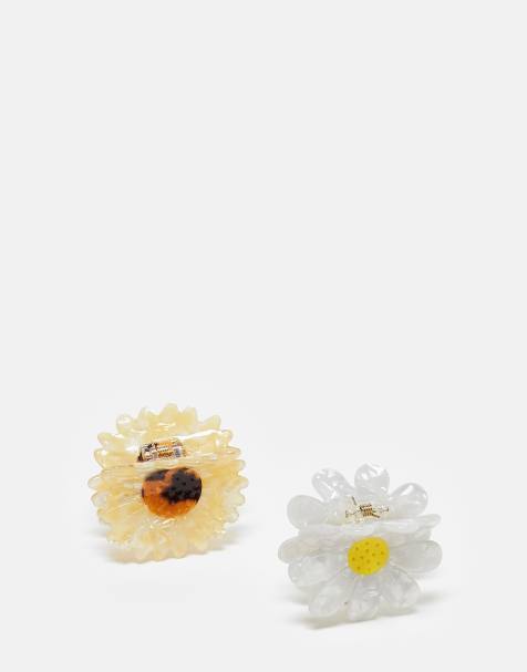Accessorize – Daisy & Sunflower – 2er-Pack bunte Haarklammern im Gänseblümchen- und Sonnenblumen-Design - view 1