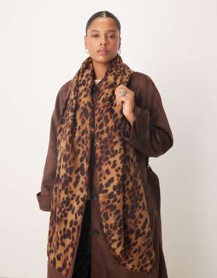Accessorize - Decken-Schal mit mehrfarbigem Leopardenmuster-Brown