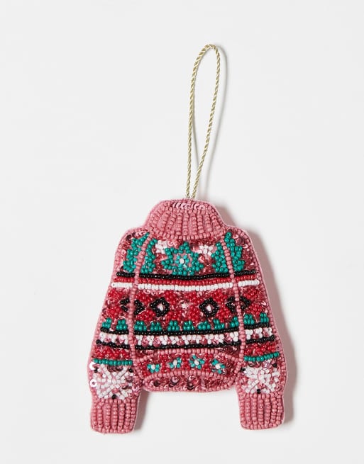 Accessorize - Décoration de sapin de Noël à sequins en forme de pull