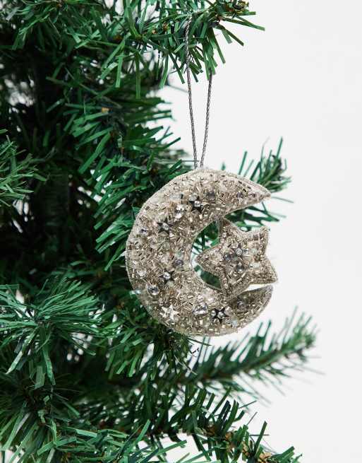 Accessorize - Décoration de sapin de Noël lune et étoile à ornements - Argenté , 2 de 3