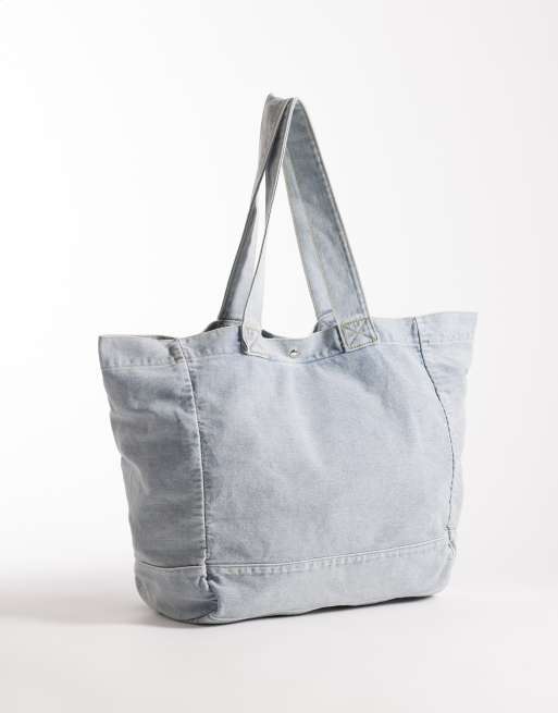 Accessorize denim brunch shopper tote bag in blue, 4 of 4