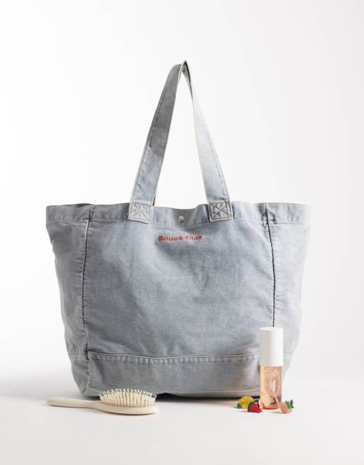 Accessorize denim brunch tote in blue, 2 of 4