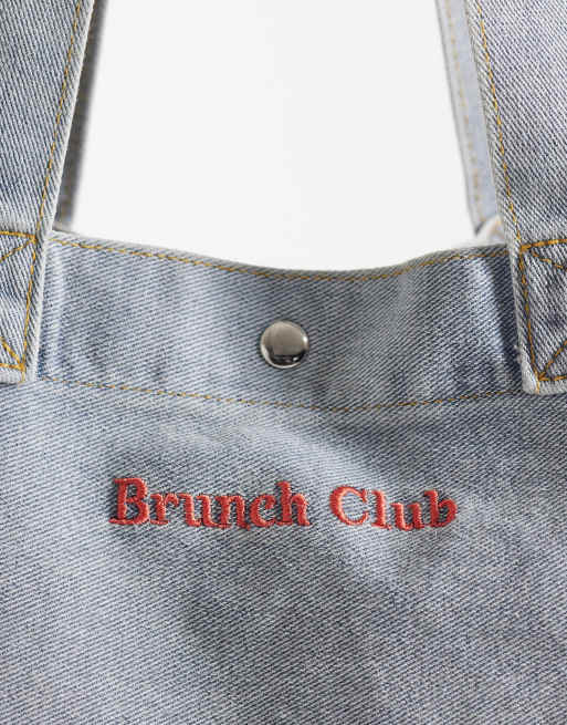 Accessorize denim brunch tote in blue, 3 of 4
