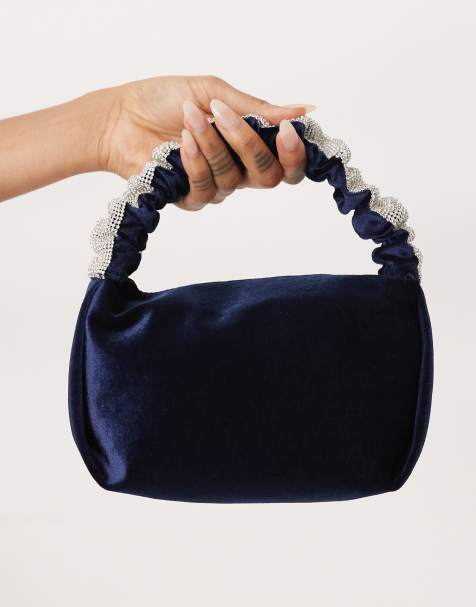 Accessorize diamante strap handheld bag in navy - view 1