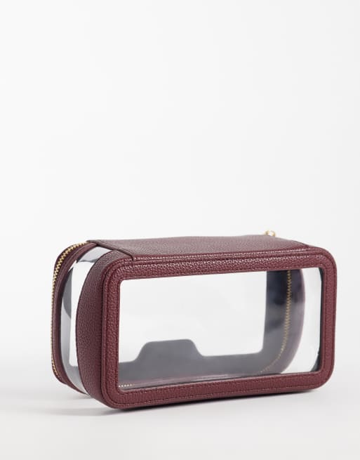 Accessorize doorzichtige make-uptas in bordeauxrood, 3 van 3
