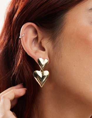 Gold Heart Duster Drop Earrings main image 1