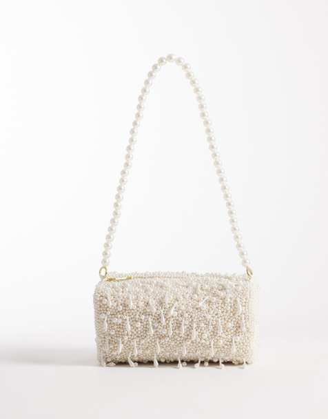 Accessorize drop beaded shoulder bag in white - view 1