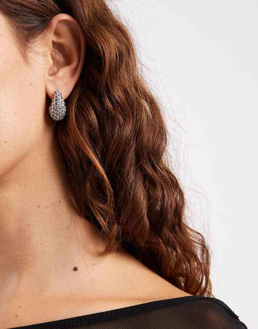 Accessorize – Długie połyskujące kolczyki w kształcie łezki w kolorze srebra, 3 z 3