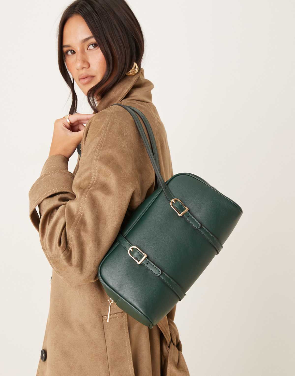 Accessorize east west bowler bag in green