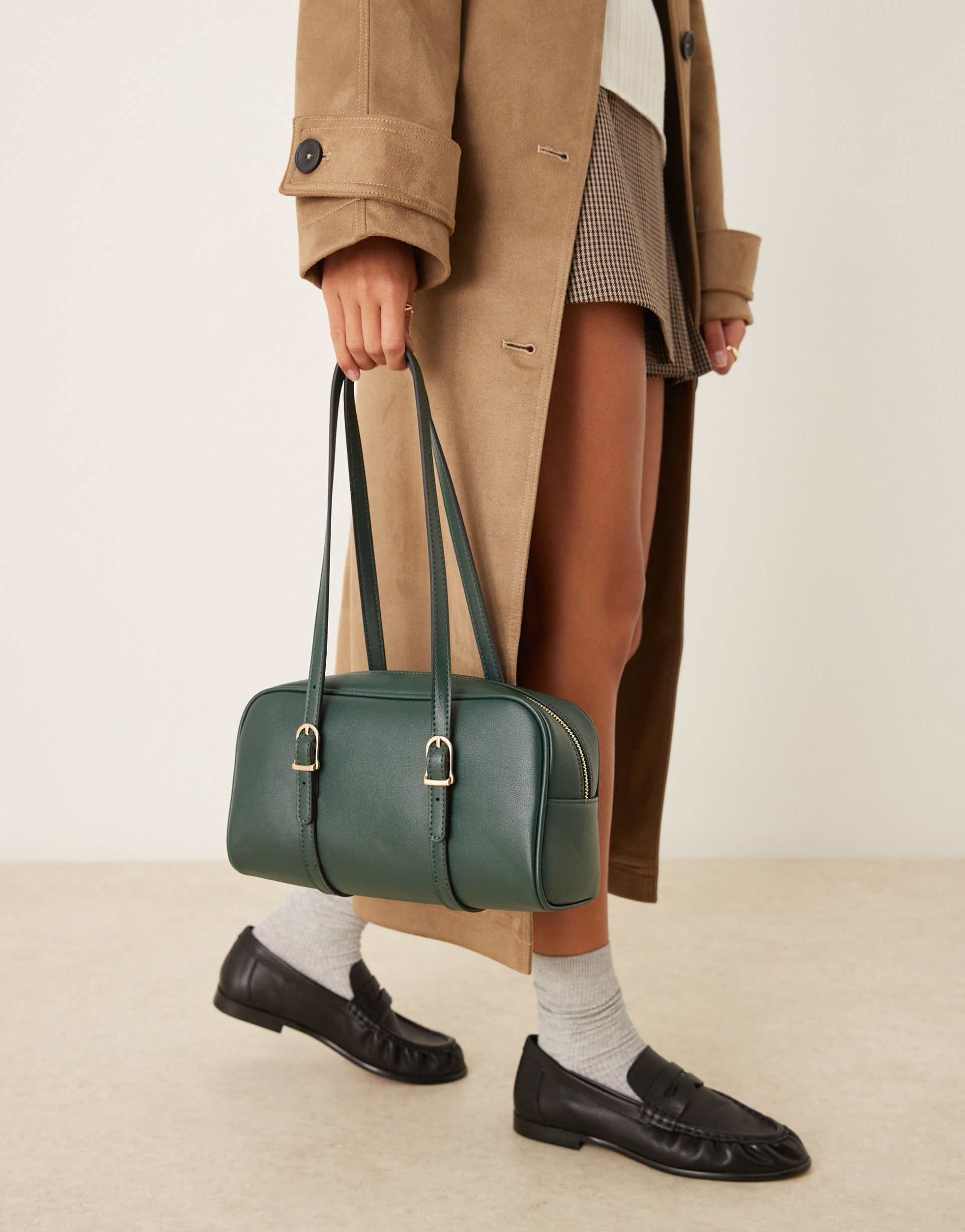 accessorize east west bowler bag in green
