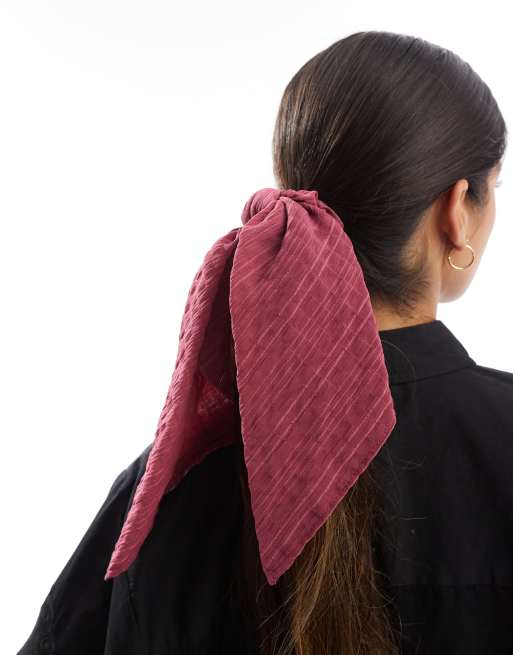 Accessorize - Elastico per capelli stile foulard testurizzato color bacca