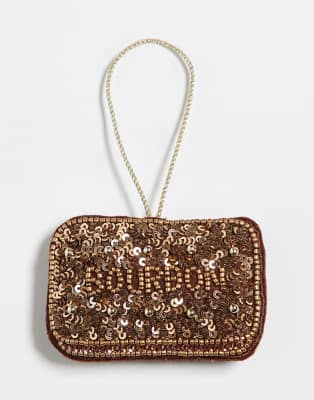 Accessorize Accessorize embellished bourbon biscuit christmas tree decoration in brown