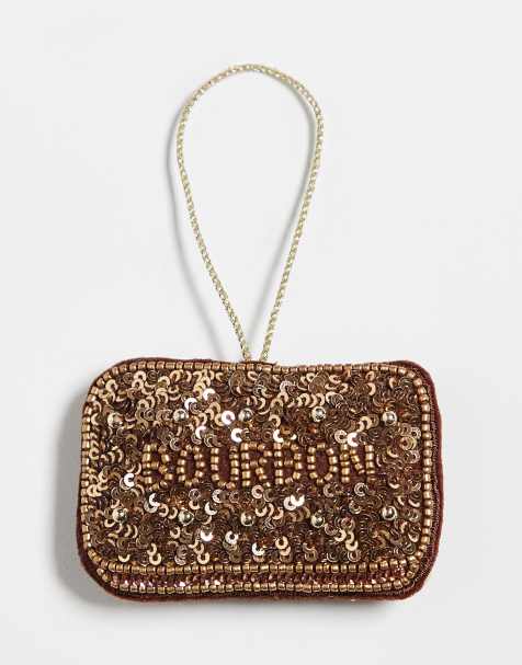 Accessorize embellished bourbon cream christmas ornament in brown - view 1