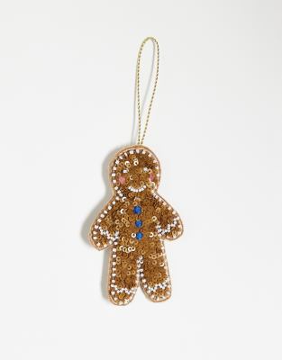 Accessorize Accessorize embellished gingerbread man christmas tree decoration in brown