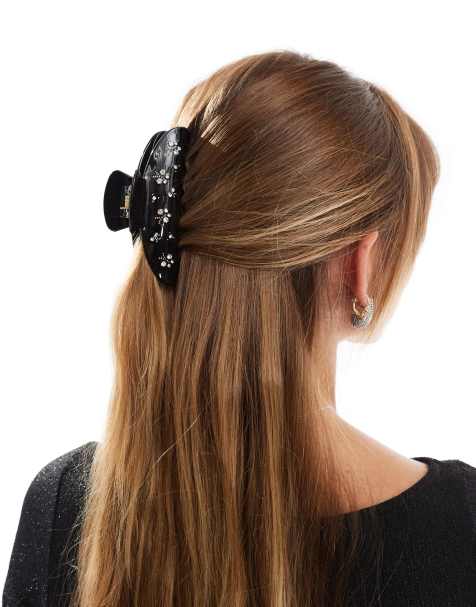 Accessorize embellished hair claw in black - view 1