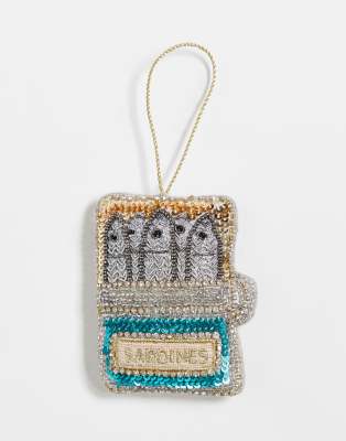 Accessorize Accessorize embellished sardines christmas tree decoration in silver