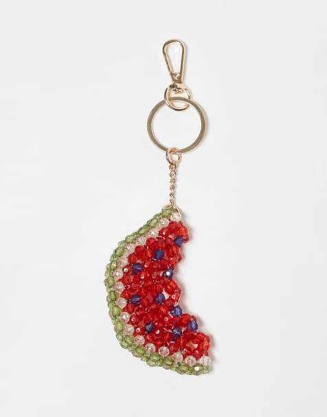 Accessorize embellished watermelon bag charm in red - view 1