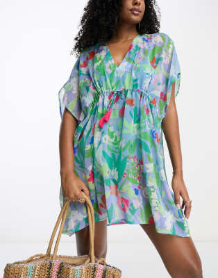 Accessorize Embroided Kimono In Abstract Floral-multi