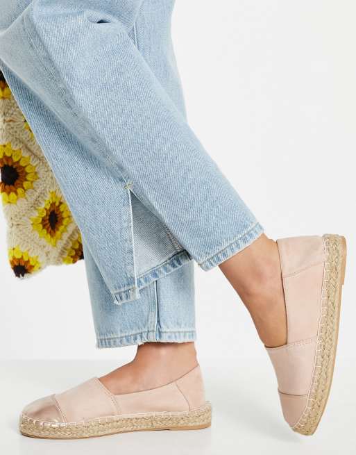 Accessorize – Espadrilles in Blassrosa mit Zehenkappe in Roségold