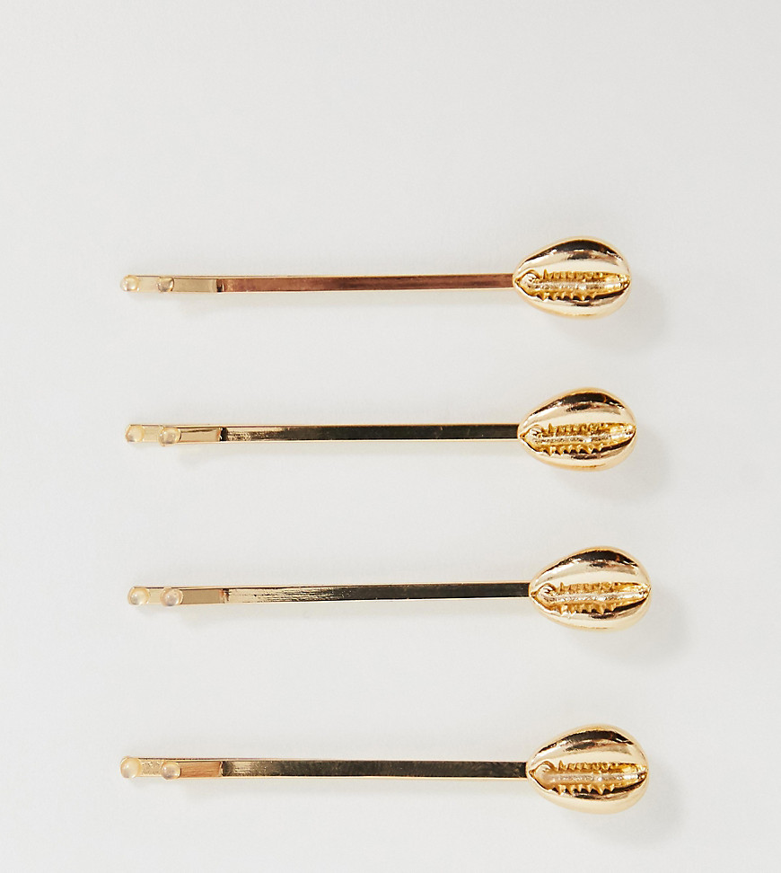 Accessorize exclusive 4 pack gold shell hair slides