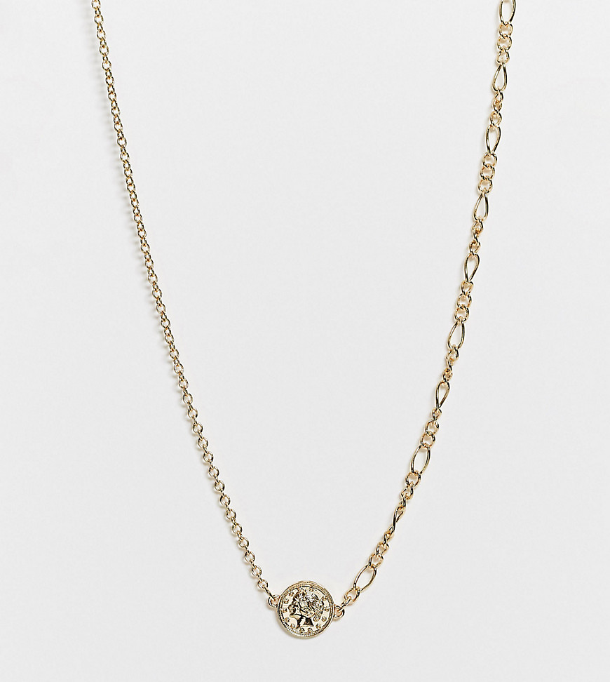 Accessorize Exclusive asymmetric necklace in gold with disc pendant