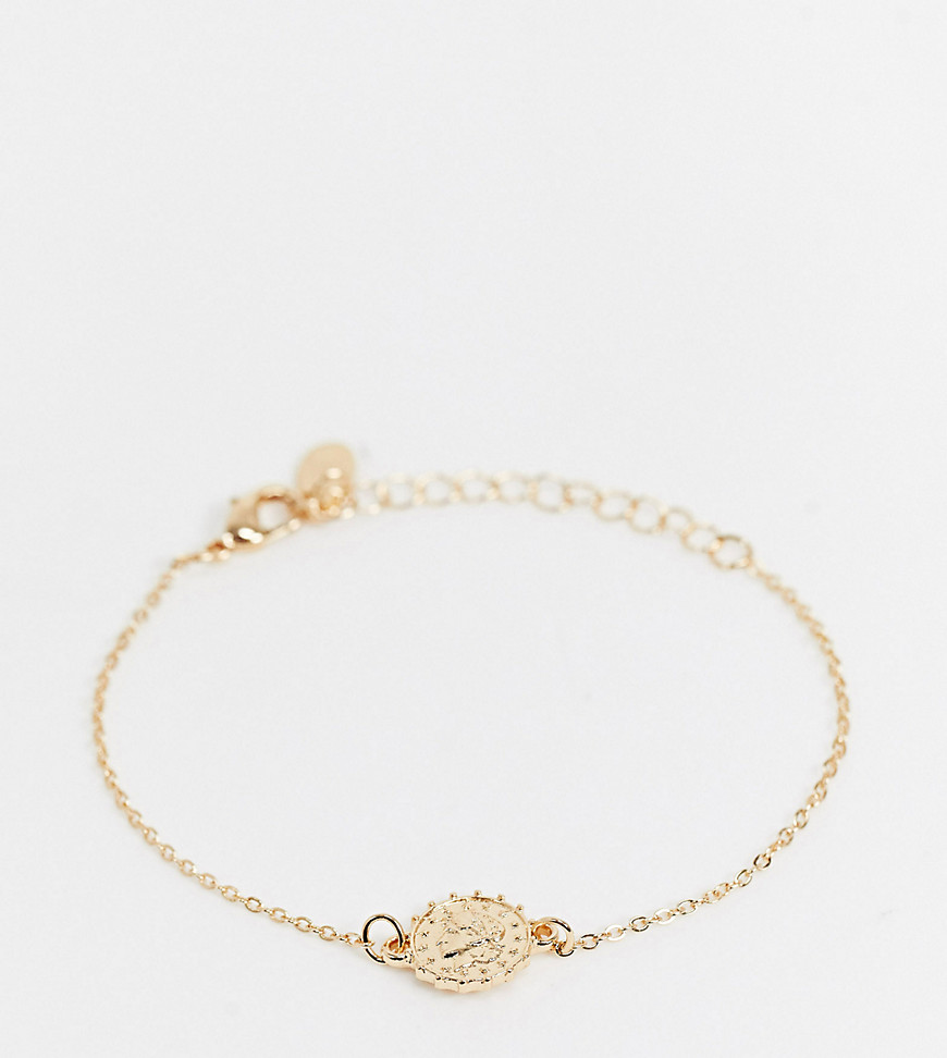 Accessorize Exclusive coin chain bracelet in gold