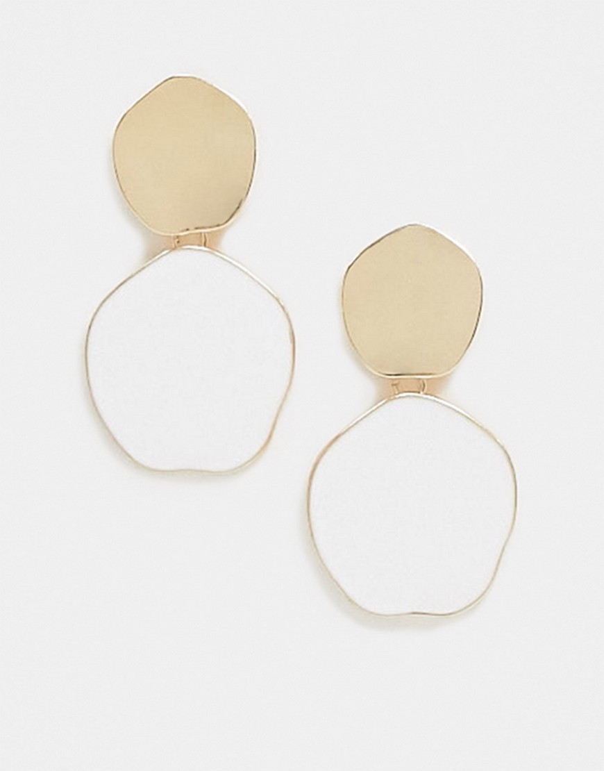 Accessorize Exclusive disc earrings with white drop and gold stud