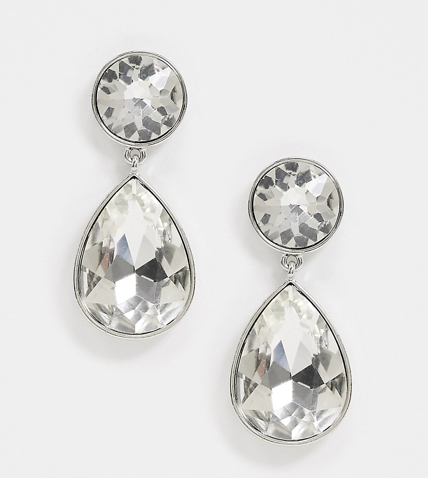 Accessorize Exclusive drop gem earrings in clear
