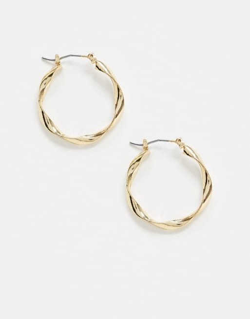 Accessorize Exclusive fluid hoop earrings in gold ASOS