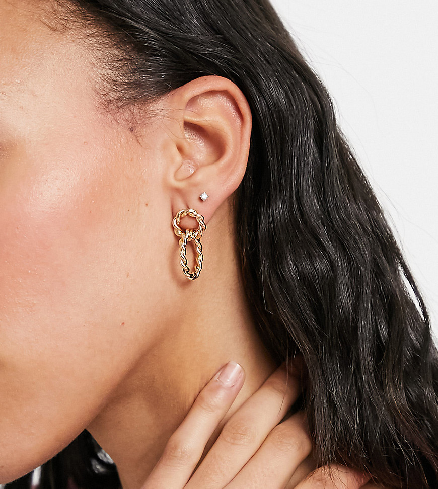 Accessorize – Exclusive – Guldfärgade örhängen med dubbla ringar