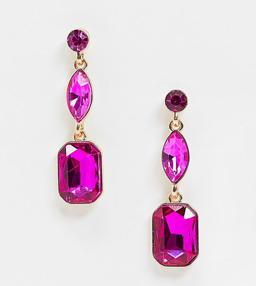 Accessorize Exclusive jewel drop earring in pink