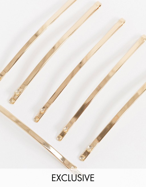 Accessorize Exclusive minimal hairslides in gold
