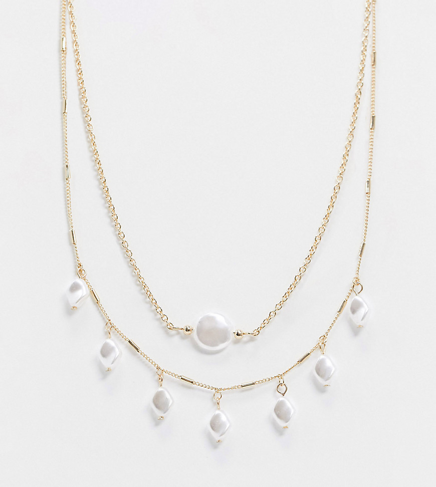 Accessorize Exclusive necklace multipack in pearl and gold