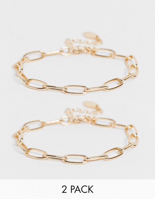 Accessorize Exclusive pack of 2 chain bracelets in gold