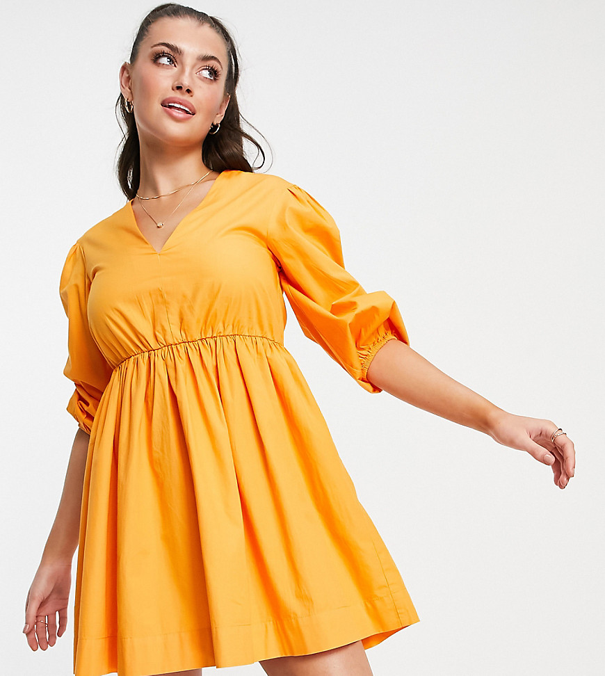 Accessorize Exclusive puff sleeve dress in orange