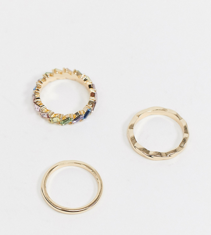 Accessorize Exclusive ring multipack in multi and gold