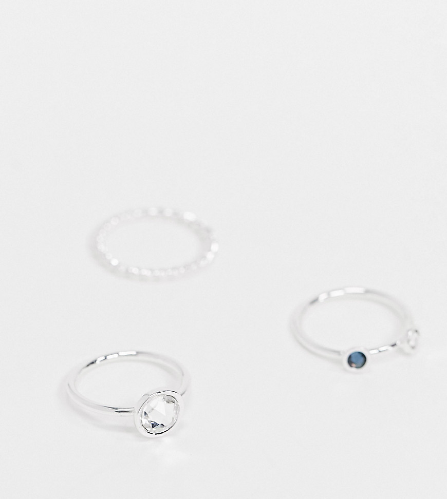 Accessorize Exclusive ring multipack in silver with gems