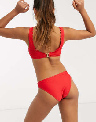 red scallop swimsuit