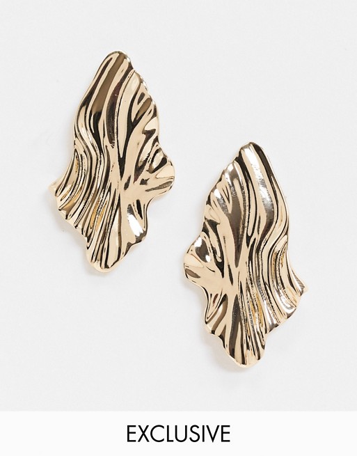 Accessorize Exclusive sculptural metal stud earring in gold
