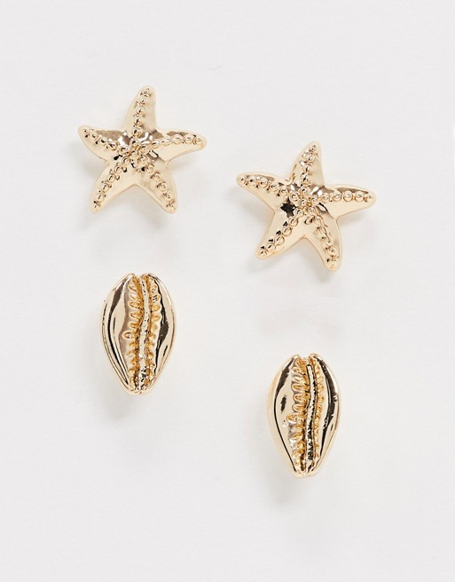 Accessorize Exclusive shell stud earring multipack