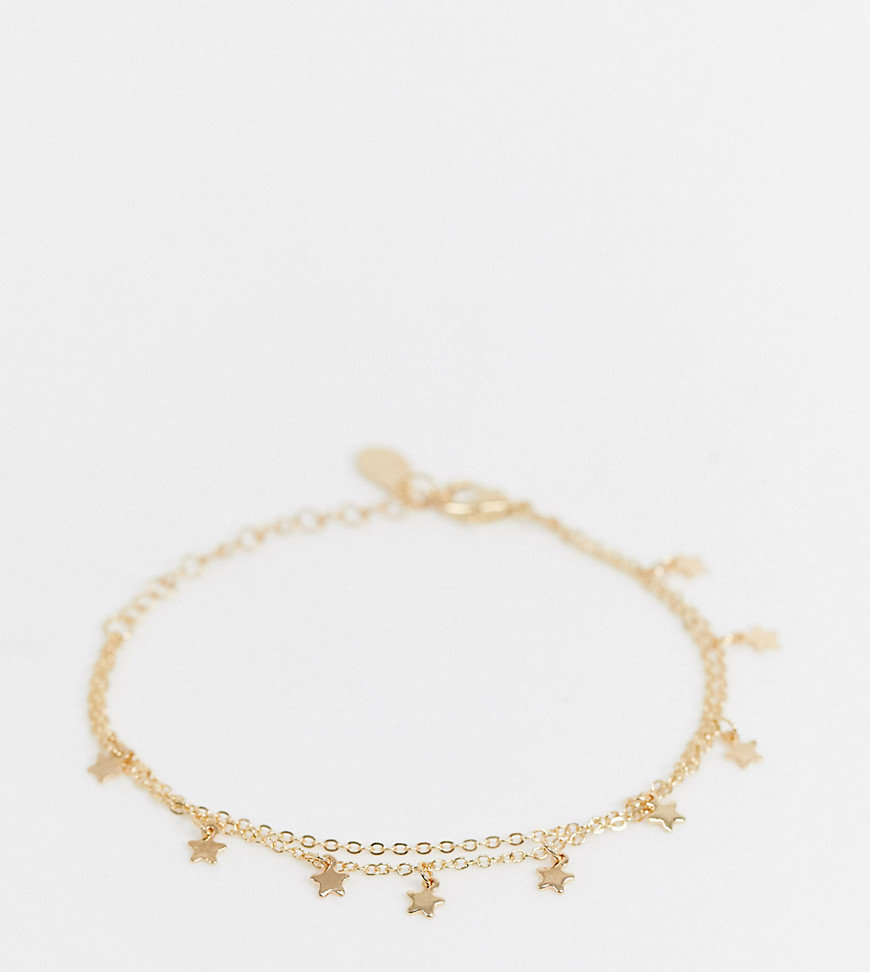 Accessorize Exclusive star charm bracelet in gold