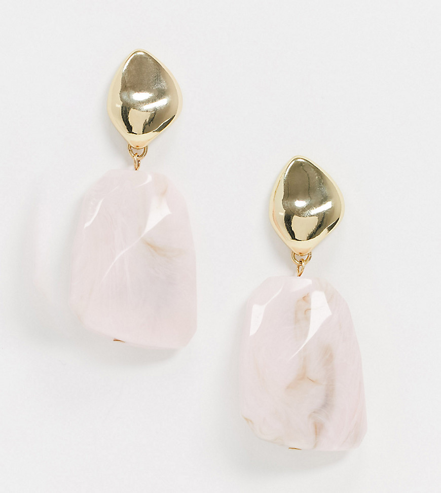 Accessorize Exclusive stone drop earrings in pink and gold