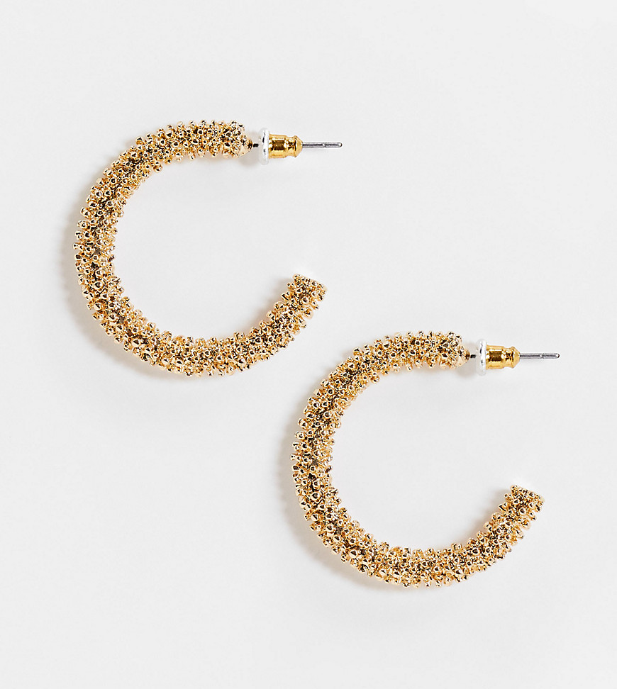 Accessorize Exclusive textured hoop earring in gold