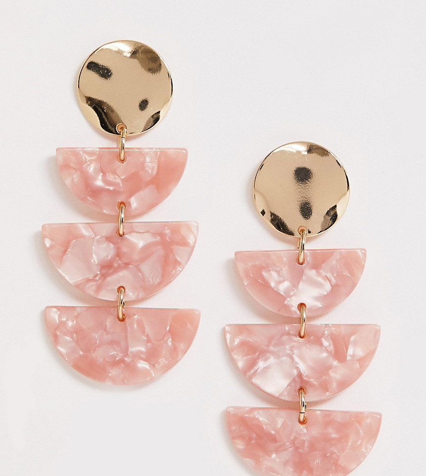 Accessorize – Exklusiva örhängen av rosa harts och guldton i flera lager