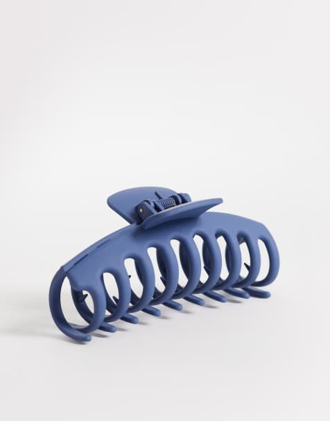 Accessorize - Extra grote matte haarklem in blauw - view 1
