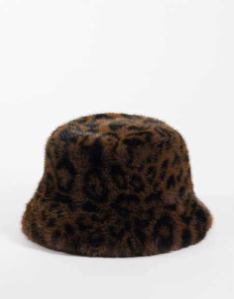 Accessorize faux fur bucket hat in leopard print - view 1