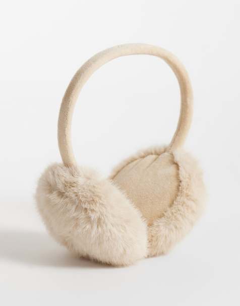 Accessorize faux fur earmuff in cream - view 1